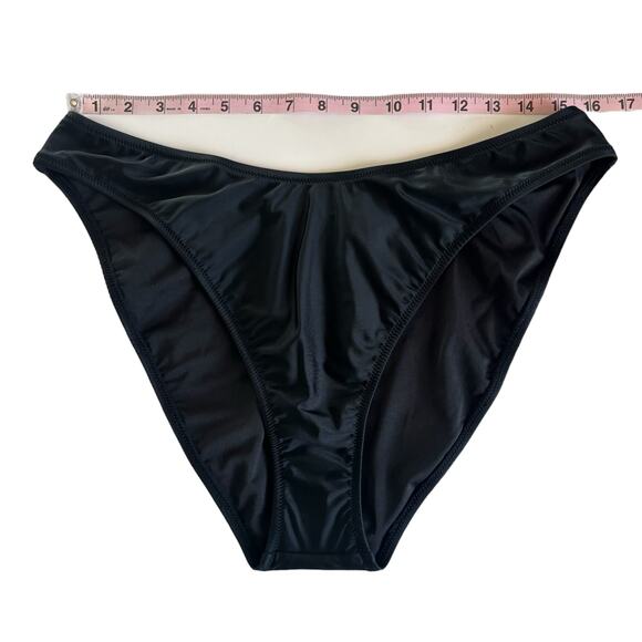 J.Crew Solid Black Stretch Bikini Hipster Bottoms Women's Swimwear Size XL - Picture 2 of 7
